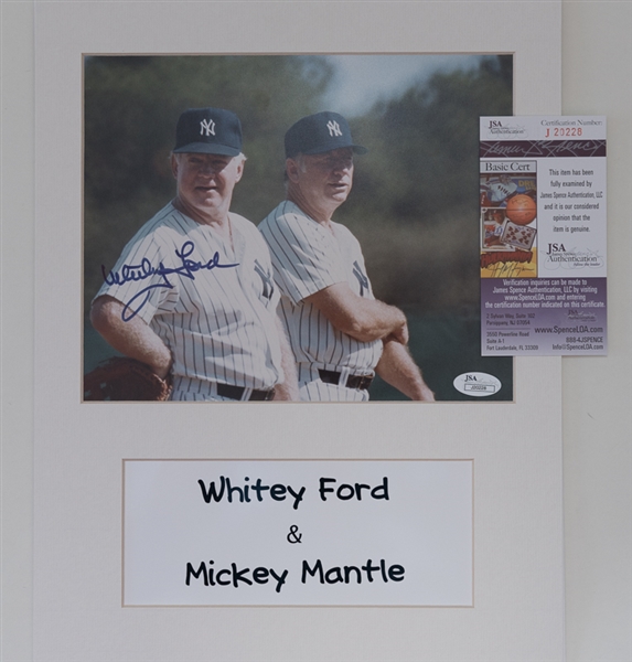 Whitey Ford 11 x 14 Signed & Matted Photo Display - JSA