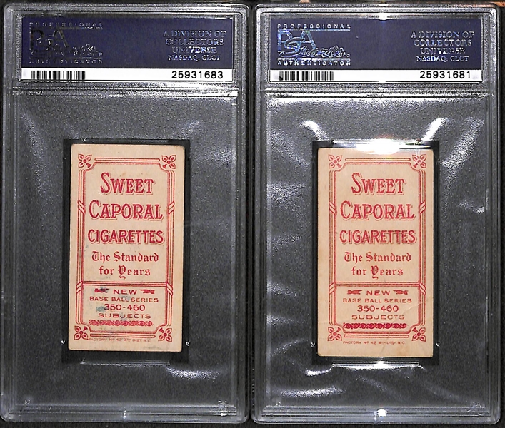 Lot of 2 - 1909 T206 Magee (PSA 2) and Reulbach (PSA 2) - Sweet Caporal Backs