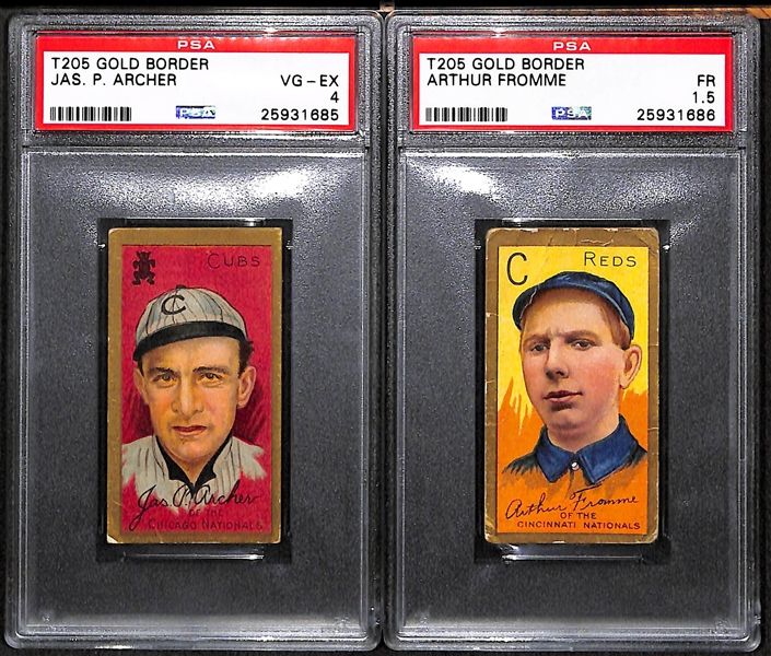 Lot of 2 - 1911 T205 Archer (PSA 4) and Fromme (PSA 1.5) - Sweet Caporal Backs