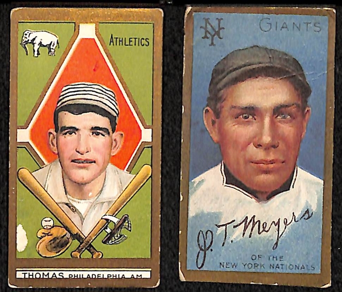 Lot of 2 - 1911 T205 Ira Thomas and John Meyers Cards