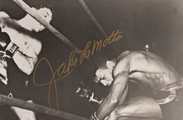 Jake LaMotta Signed 16x 20 Photo - PSA