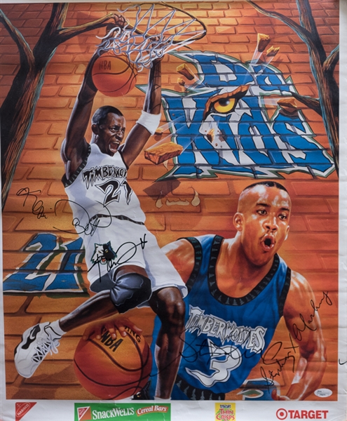 Kevin Garnett & Stephon Marbury Signed Poster - JSA