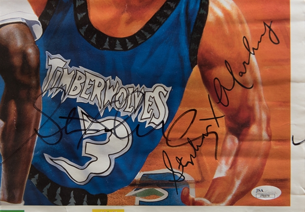 Kevin Garnett & Stephon Marbury Signed Poster - JSA