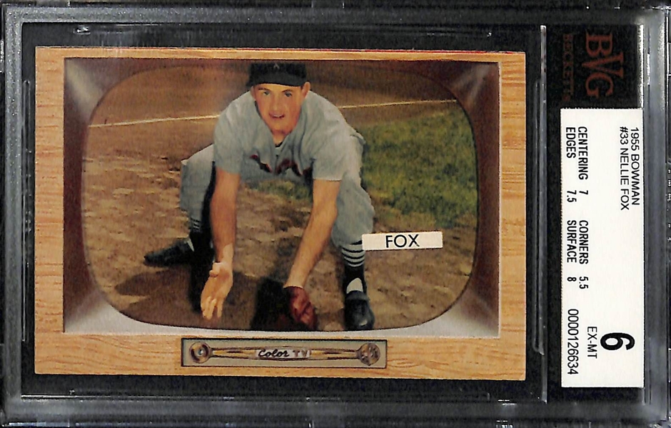 Lot Of 5 Nellie Fox Graded Cards w. 1954 Red Heart