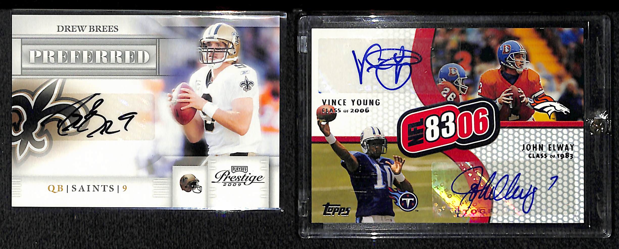 Lot Detail Lot Of John Elway & Drew Brees Autograph Cards