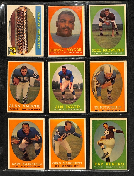 1958 Topps Football Complete Card Set w. Brown RC