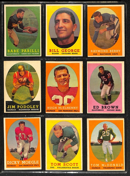 1958 Topps Football Complete Card Set w. Brown RC