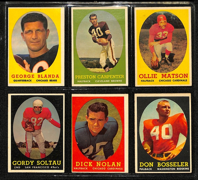 1958 Topps Football Complete Card Set w. Brown RC