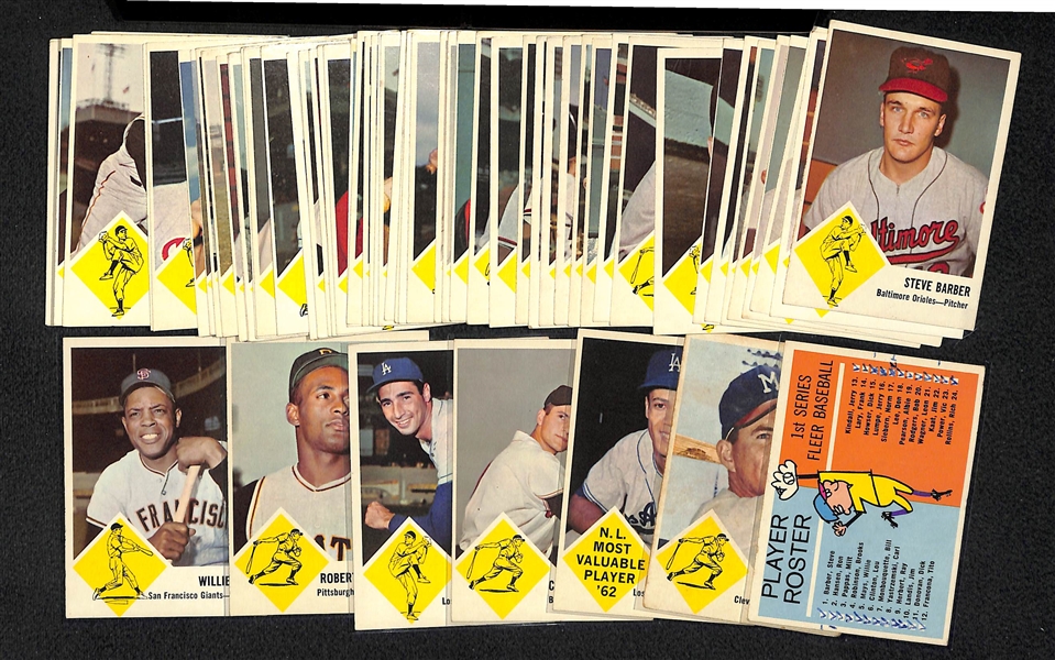 1963 Fleer Baseball Complete Set of 66 Cards