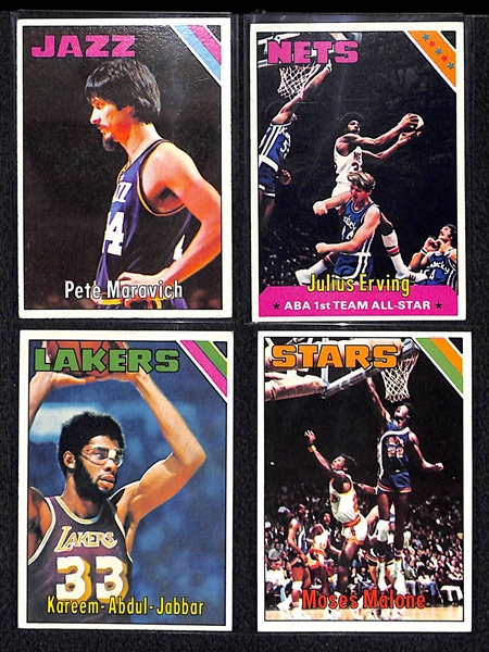 1975-76 Topps Basketball Complete Card Set w. Malone RC