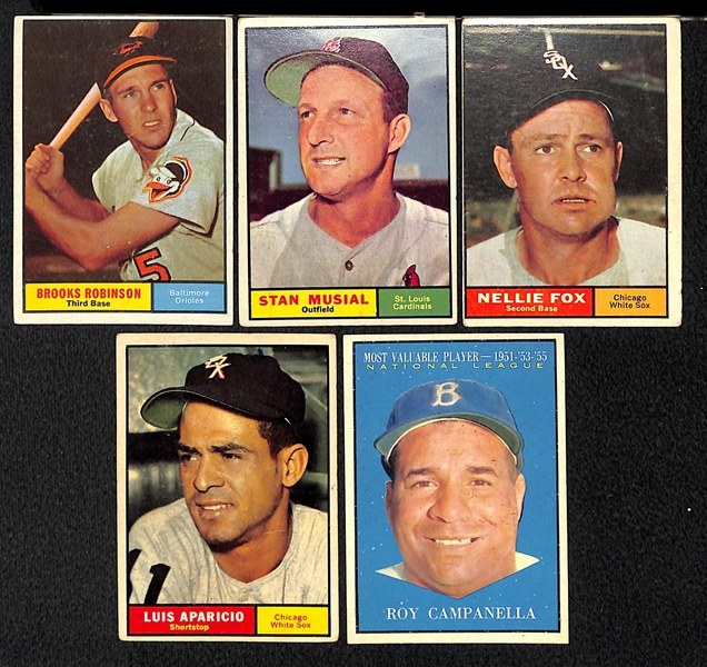 Lot Of 41 1961 Topps Baseball Cards w. B. Robinson