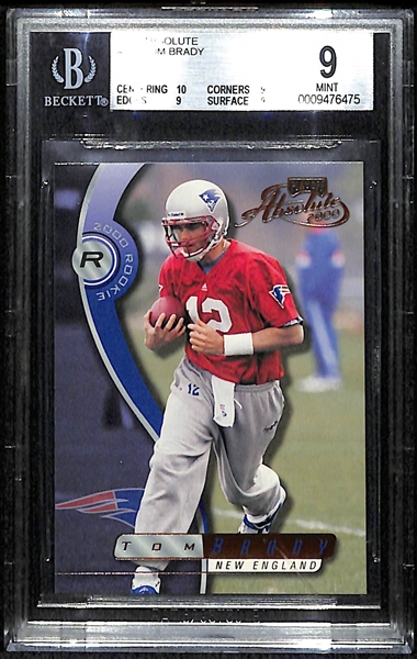 2000 Absolute Tom Brady Rookie Card - BGS 9