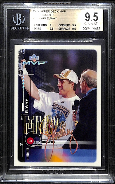 1999 Upper Deck MVP John Elway Super Script /25 - BGS 9.5