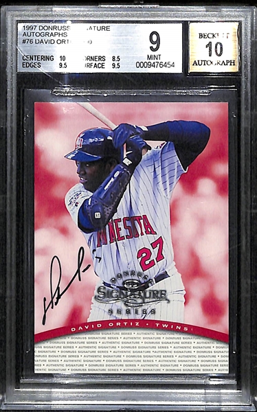 1997 Donruss Signature Series David Ortiz Autograph Card - BGS 9