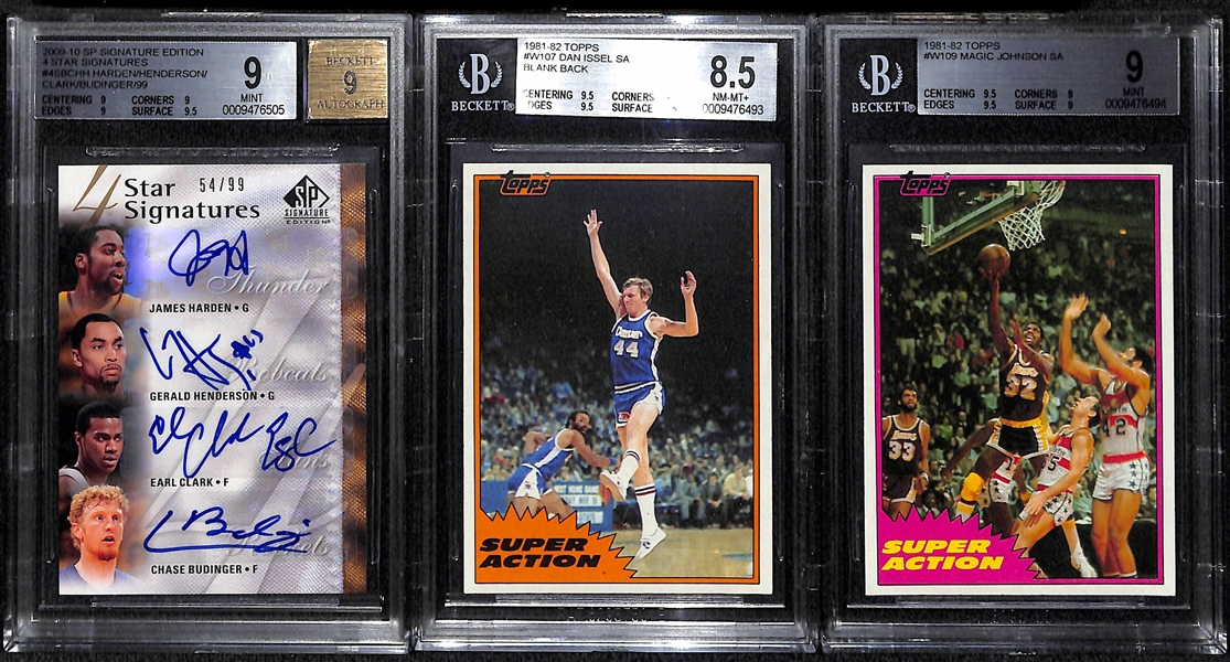 Lot Of 3 Basketball Autograph & Error Cards BGS Graded