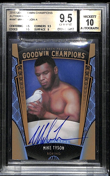 2015 Goodwin Champions Mike Tyson Autograph Card - BGS 9.5