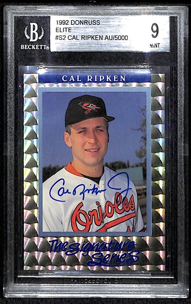 Lot Detail - 1992 Donruss Elite Cal Ripken Jr Autograph Card - BGS 9