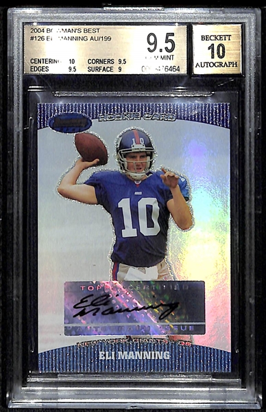 2004 Bowman's Best Eli Manning Autograph Rookie Card BGS 9.5