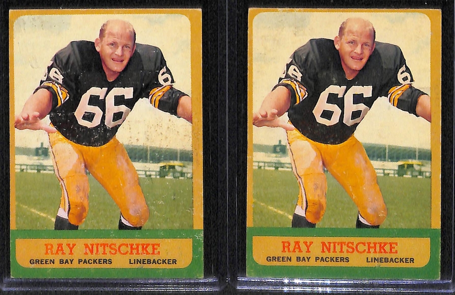 5 1963 Topps Packers Cards w. Bart Starr