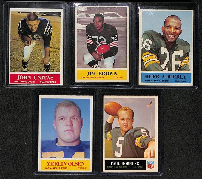 Lot Of 5 1964-65 Philadelphia Cards w. Unitas