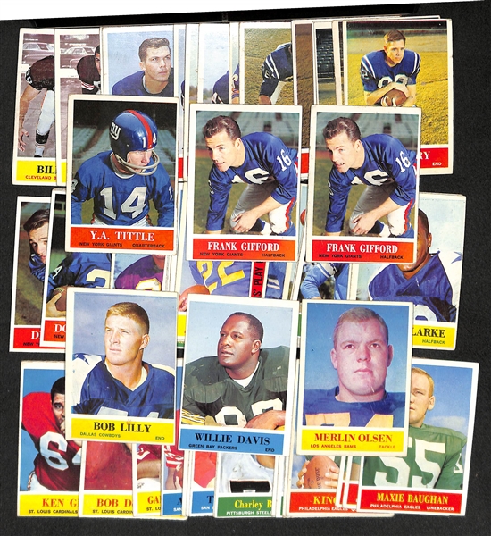 Lot Of 65 1964 Philadelphia Football Cards w. Tittle