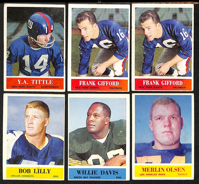 Lot Of 65 1964 Philadelphia Football Cards w. Tittle