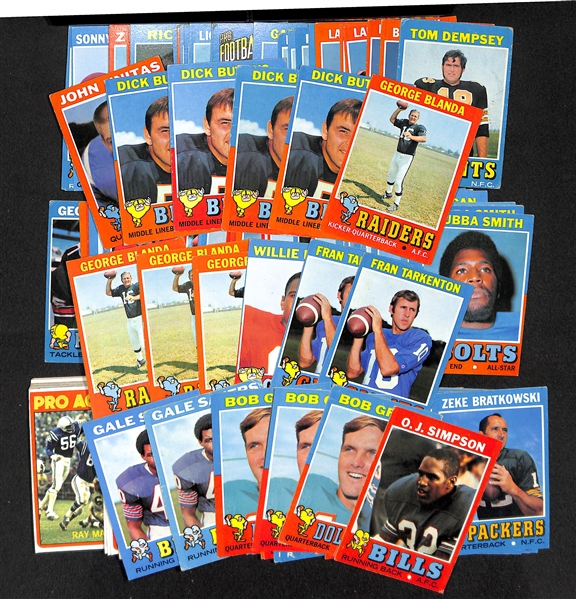 Lot of 146 1971/1972 Assorted Topps Football Cards