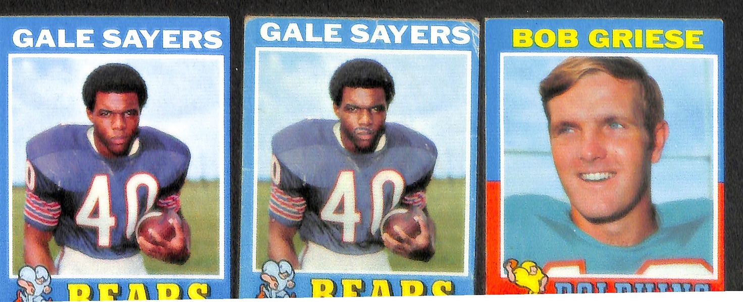 Lot of 146 1971/1972 Assorted Topps Football Cards