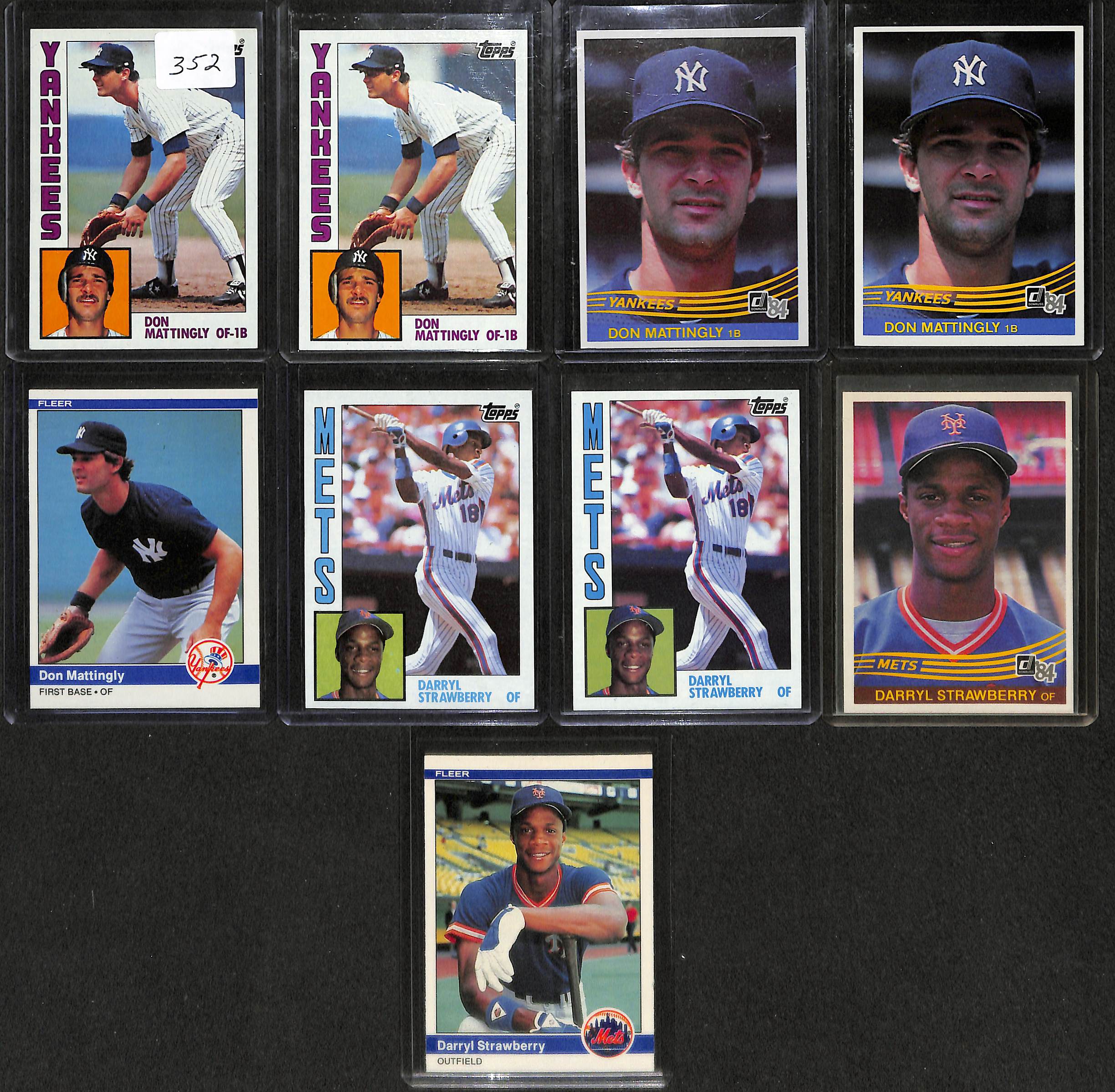 Lot Detail - Lot of 9 1984 Rookie Cards of Don Mattingly & Darryl ...