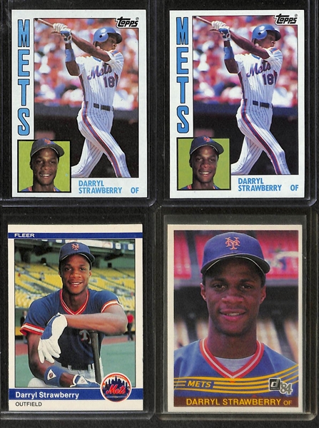 Lot of 9 1984 Rookie Cards of Don Mattingly & Darryl Strawberry