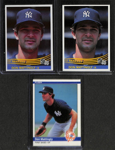 Lot of 9 1984 Rookie Cards of Don Mattingly & Darryl Strawberry