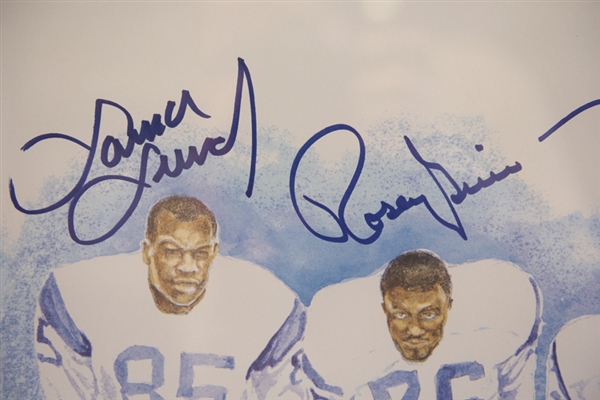 LA Rams Fearsome Foursome Framed Autographed Limited Print Display w. Merlin Olsen - #115/200 - JSA