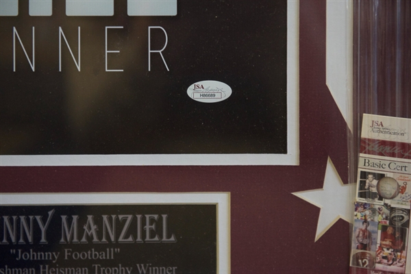 Johnny Manziel Signed & Framed Display - JSA