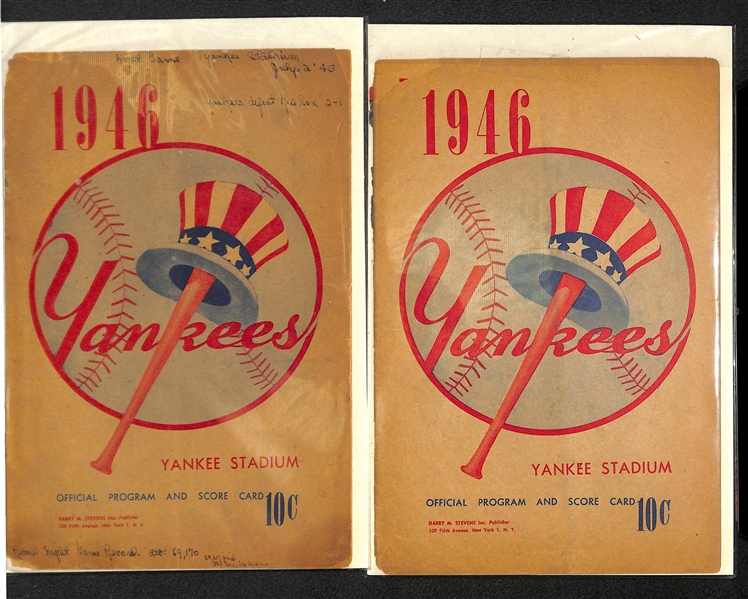 Lot Of 20 Yankees Scorecards From 1943-1958