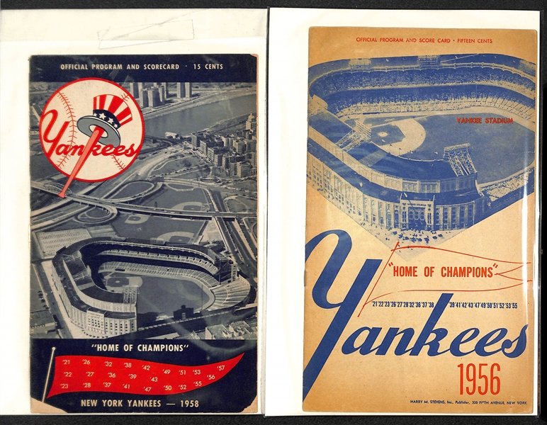 Lot Of 20 Yankees Scorecards From 1943-1958