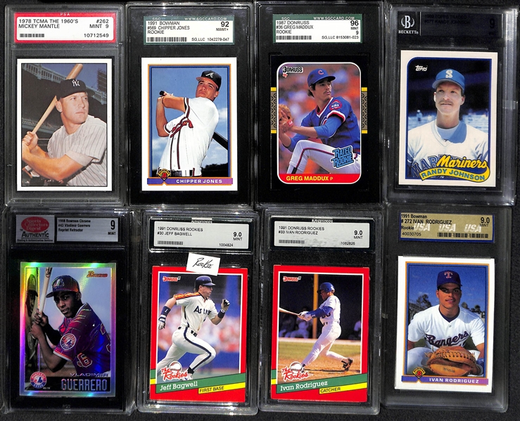 Lot Of 42 Baseball Graded Cards w. Mantle TCMA