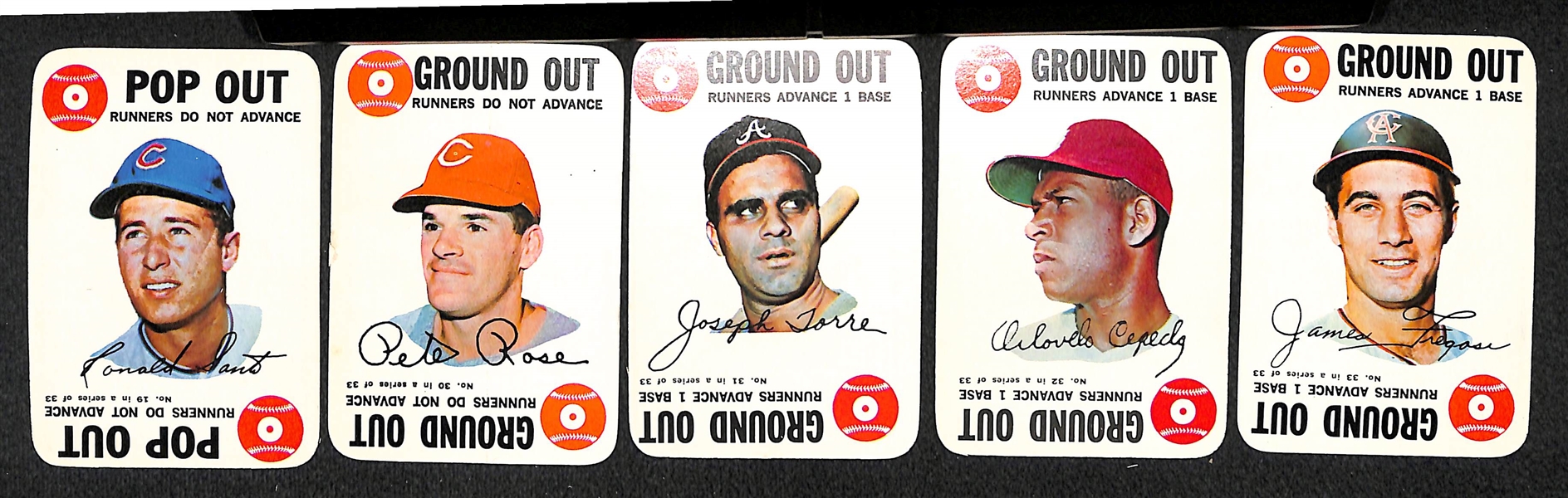 6 - 1968 Topps Game Card Complete Sets of 33 Cards w. Mantle in EX+ to Near Mint Condition