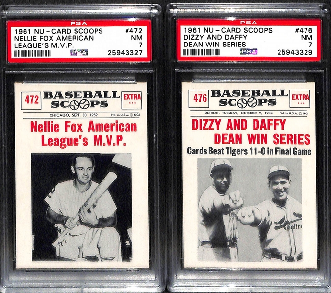 Lot of 16 1961 Nu-Card Scoops - All PSA Graded 5, 6, & 7