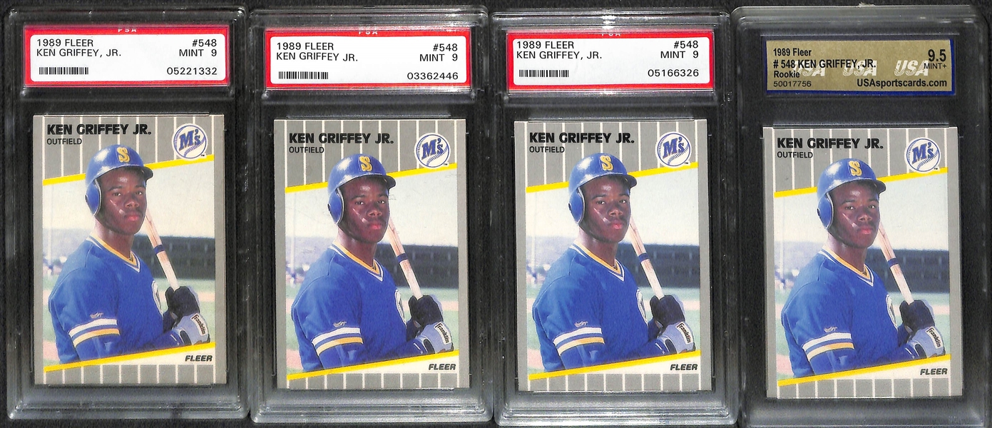 Lot of 16 Graded 1989 Ken Griffey Jr Rookie Cards