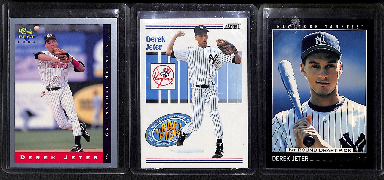 Lot of 57 1993 Derek Jeter Rookie & Base Cards Including 11 Upper Deck Rookie Cards