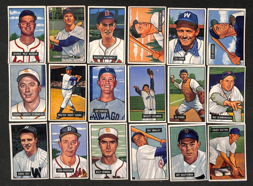 1951 Bowman Baseball Partial Set - 142 Different Cards