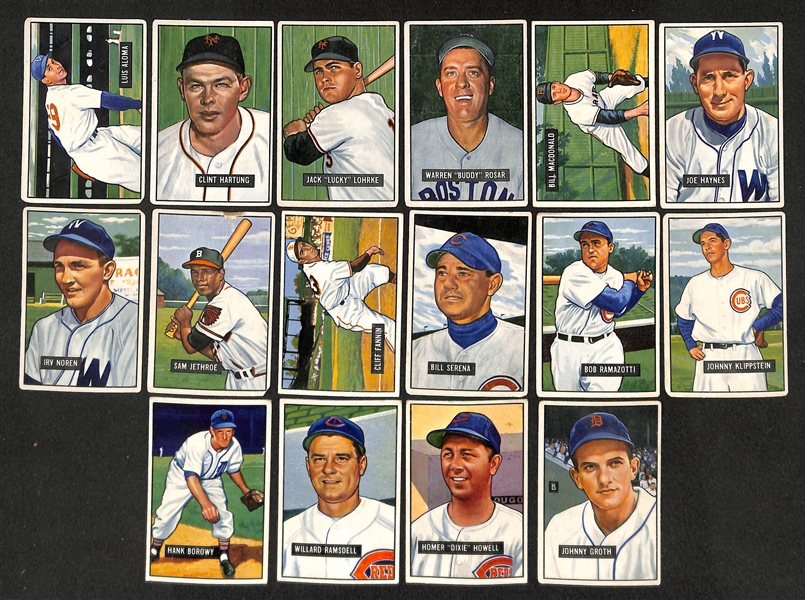 1951 Bowman Baseball Partial Set - 142 Different Cards