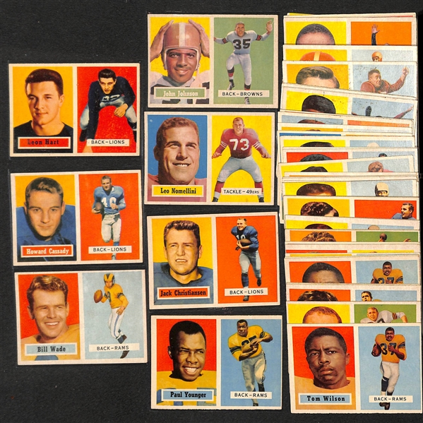 Lot of 49 Different 1957 Topps Football Cards w. John Henry Johnson