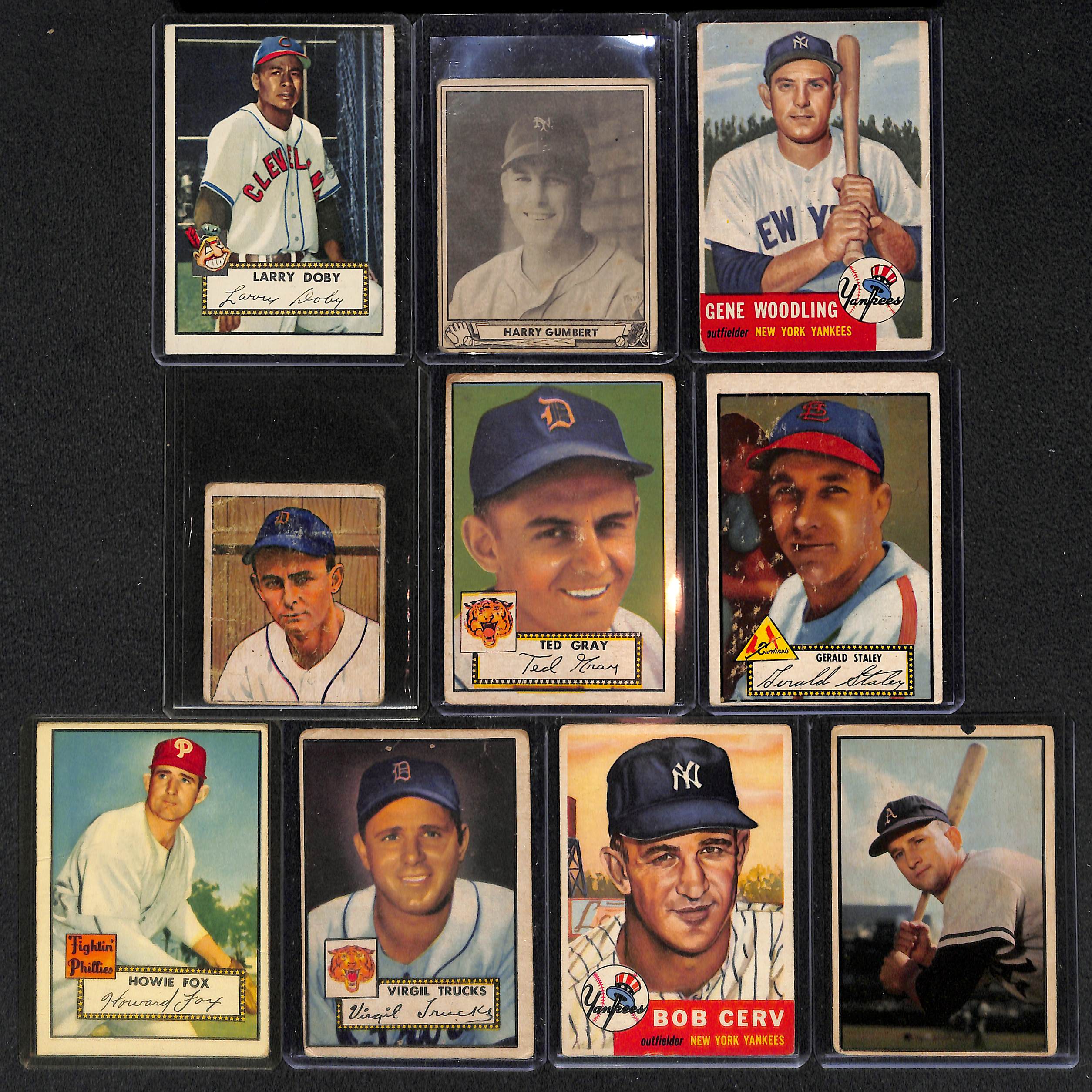 Lot Detail - Lot of 10 Baseball Cards from 1940-1953 w. Larry Doby