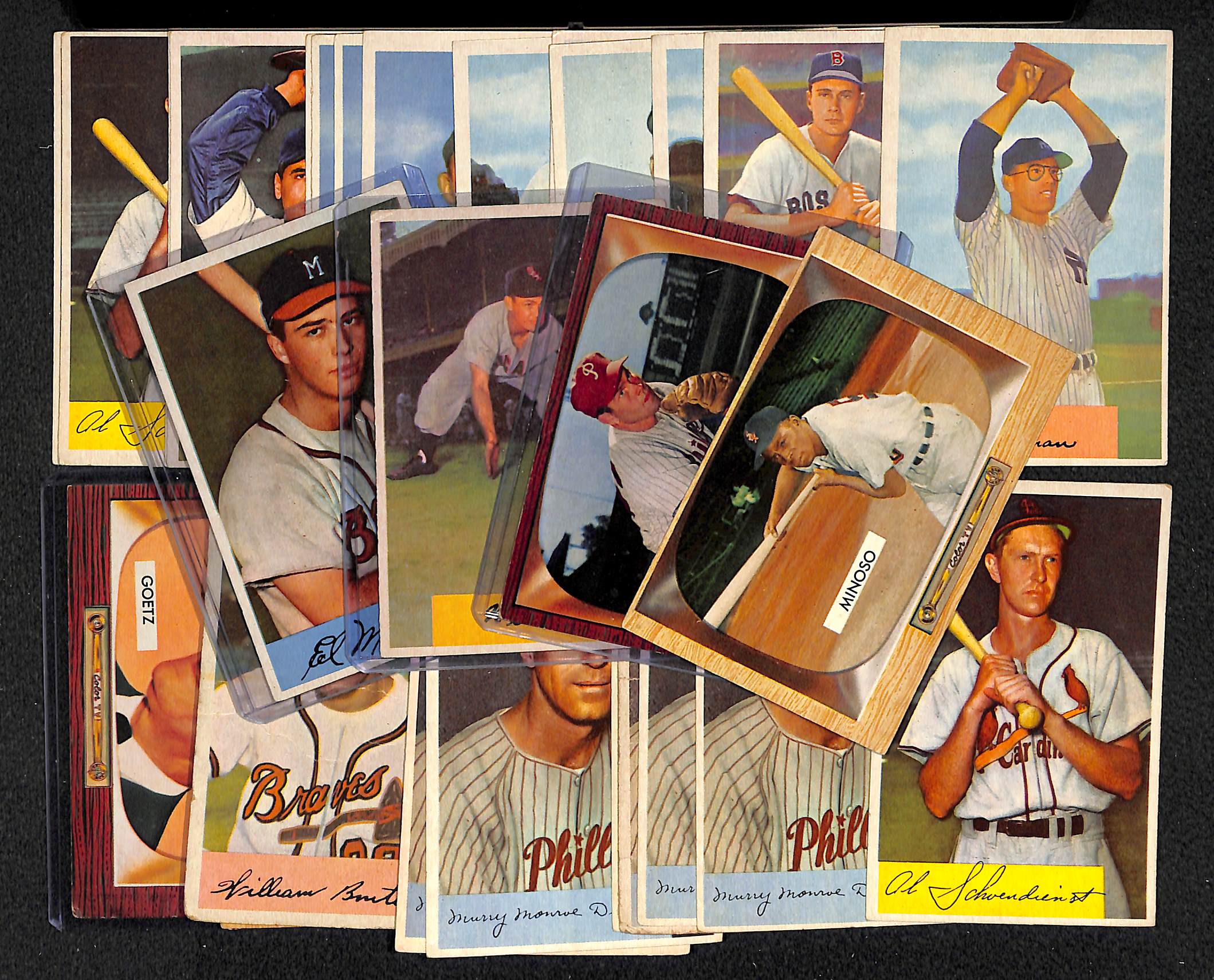 Lot Detail - Lot Of 34 1954-55 Bowman Baseball Cards W. Eddie Mathews