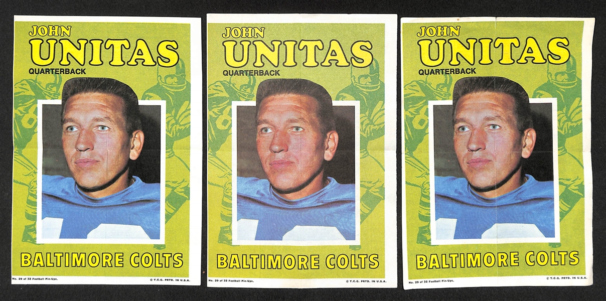 Lot Of Topps Baseball & Football Posters w. Unitas