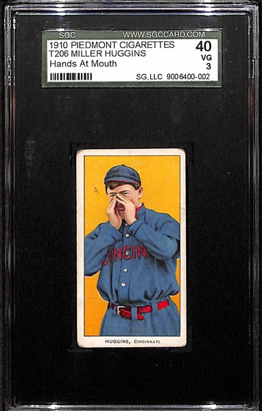 Lot Detail - 1909-11 T206 Miller Huggins (HOF) Hands At Mouth w ...