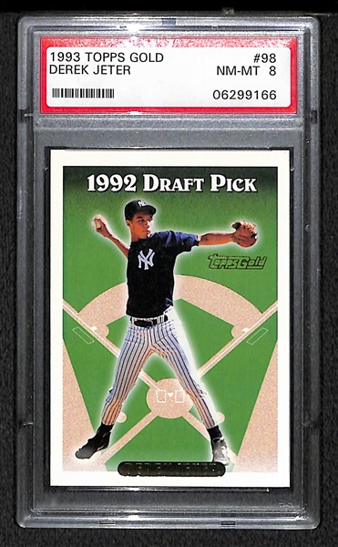 Lot of 9 1993 Derek Jeter Graded Rookie & Base Cards Including 1993 Select #360 PSA 10 Gem Mint