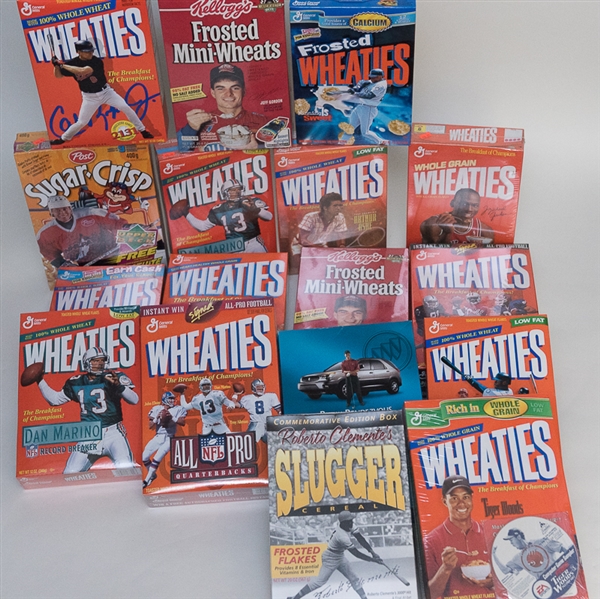 Huge Bulk Lot Of 33 Sports Cereal Boxes - Wheaties/Kellogg's/More