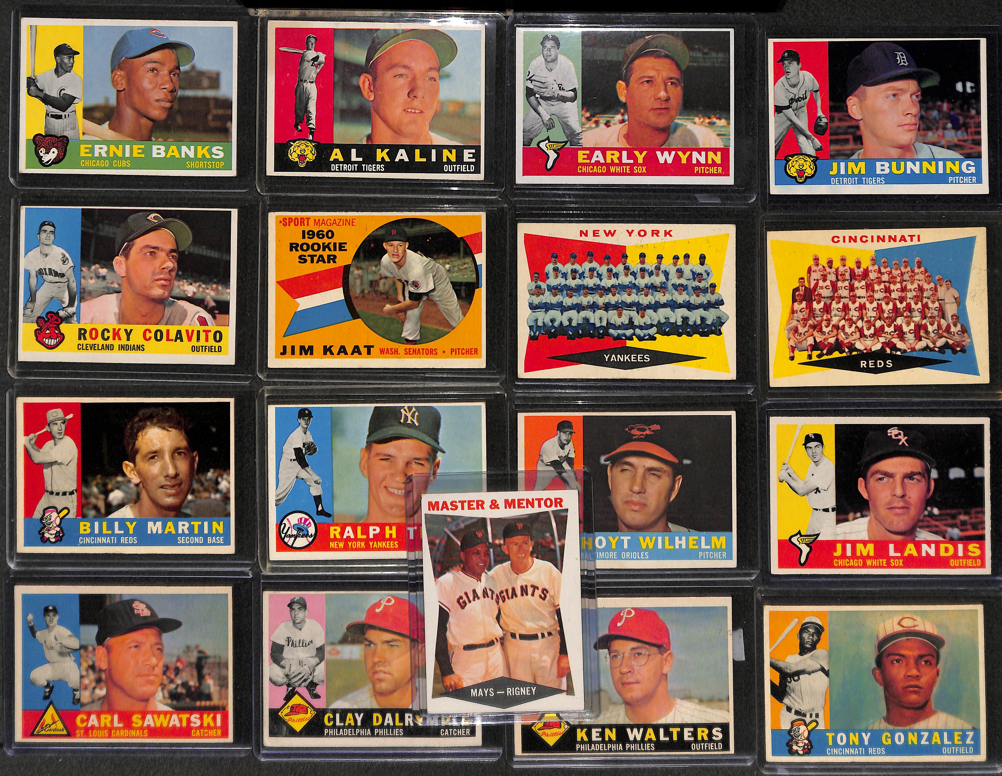 Lot Detail - Lot of 175+ 1960 Topps Baseball Cards w. Ernie Banks